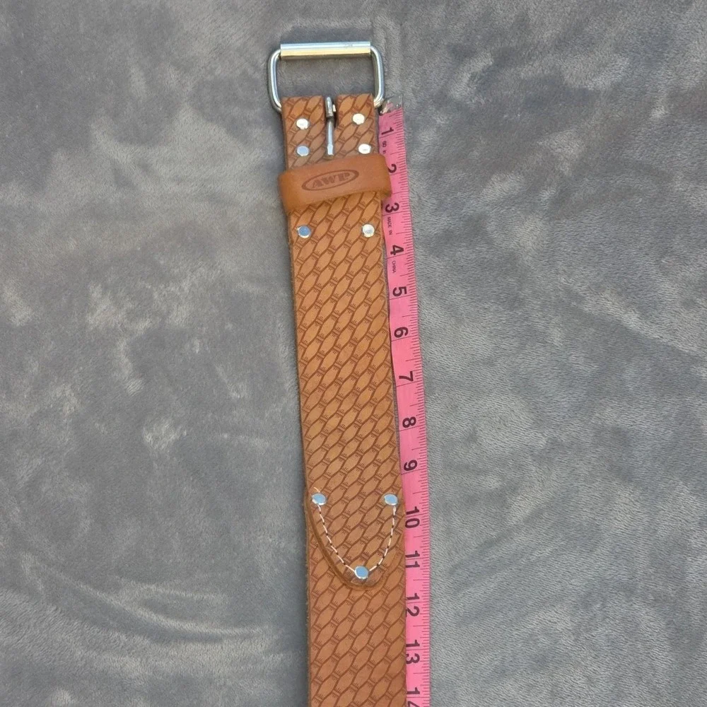AWP Genuine Saddle Leather Belt Tooled 47